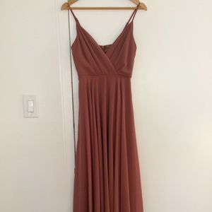 Lulu's Rusty Rose Maxi Bridesmaid Dress